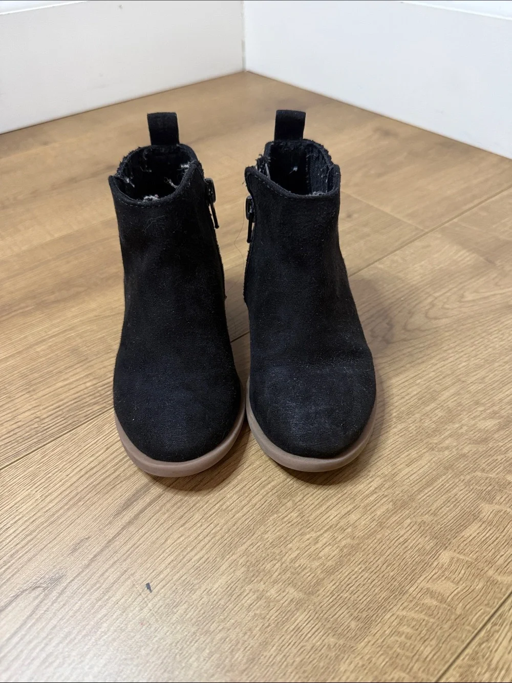 wonder nation Black Ankle Boots with Brown Sole